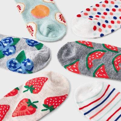 Women's Fruit 6pk Low Cut Socks - Assorted Colors 4-10