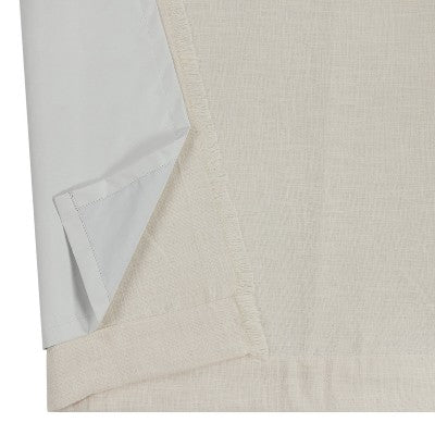50"x84" Blackout Slub Weave Raw Edge Curtain Panel Ivory - Threshold