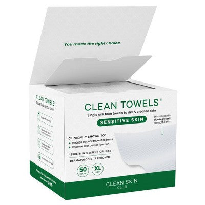 Clean Skin Club Towels for Sensitive Skin - XL - 50ct