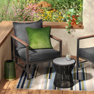 2pc Solid Deep Seat Outdoor Cushion Sets Gray - Threshold (LOCAL PICKUP ONLY)