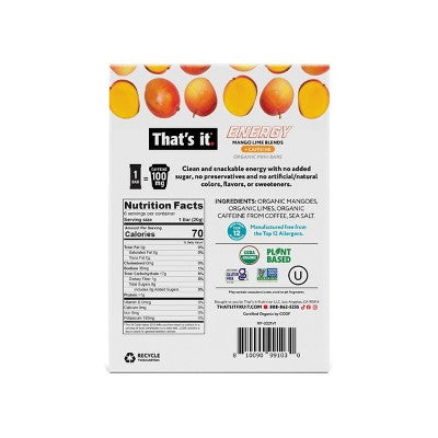 That's it. Mango Lime Blends Energy Bars - 4.2oz/6ct