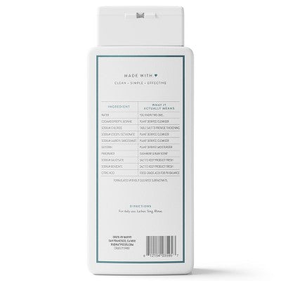 Native Body Wash for Men - Cashmere & Rain - Sulfate Free - 18 fl oz: Liquid, Whole Body, Normal Skin, Squeeze Bottle