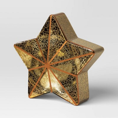 Lit Mercury Style Glass Star Christmas Figurine - Wondershop Gold