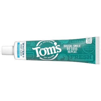 Tom's of Maine Whiten+ Deep Clean Whitening Toothpaste with Fluoride - Peppermint - 4.0oz