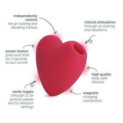 plusOne Heart Throb Air Pulsing Vibrator