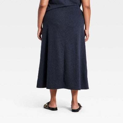 Women's Knit Maxi A-Line Skirt - Universal Thread Navy Blue XXL
