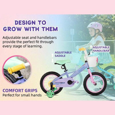 JOYSTAR Macarons 18 inch Kids Bike, Girls Toddler Bicycle with Training Wheels & Coaster Brake (LOCAL PICKUP ONLY)