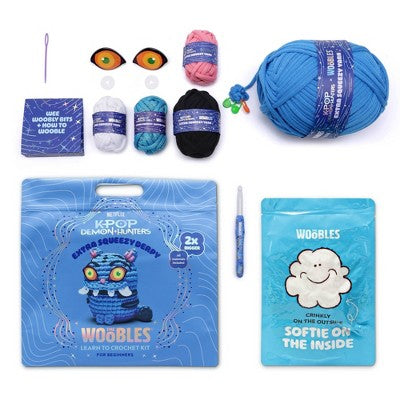 The Woobles Kpop Demon Hunters Derpy Tiger Extra Squeezy Crochet Kit