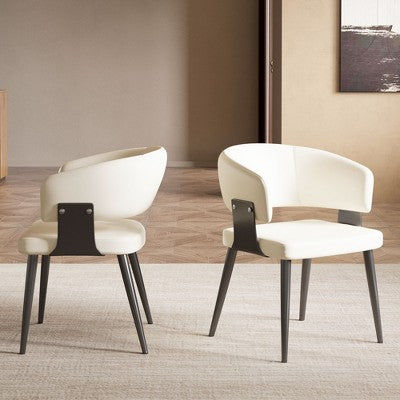 Luck Live 2 piece set, dining chairs with soft cushion seats, faux leather edge chairs (LOCAL PICKUP ONLY)