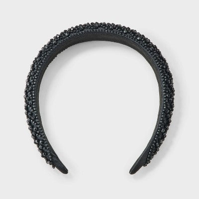Beaded Padded Headband - A New Day Black