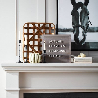 14"x 14" Wood Letterboard Gray - Threshold: MDF Message Board