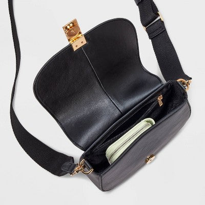 Saddle Crossbody Bag - A New Day Black