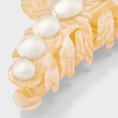 Jumbo Plastic Pearl Claw Hair Clip - A New Day Ivory: Hair Accessories for Styling