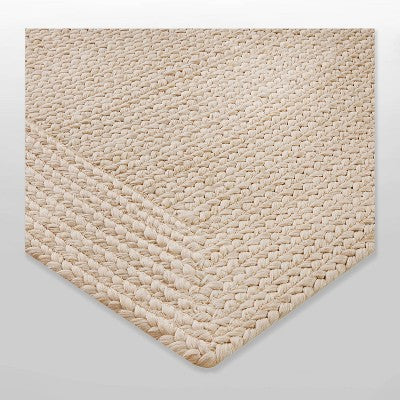 2'x3' Natural Woven Reversible Rectangular Braided Outdoor Accent Rug Heathered Cream - Threshold (LOCAL PICKUP ONLY)