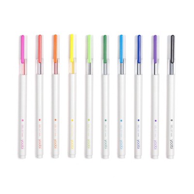 Yoobi Evolve 10pk Gel Pens See-Through Barrel 0.7mm color Ink