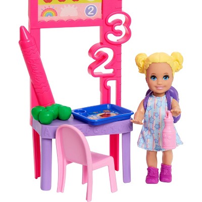 Barbie Careers Teacher Playset with Fashon Doll, Student Toddler Doll, Classroom Board & Accessories