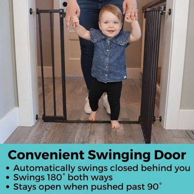 Toddleroo by North States StepSafe Auto Close Baby Gate 38" - Black (LOCAL PICKUP ONLY)