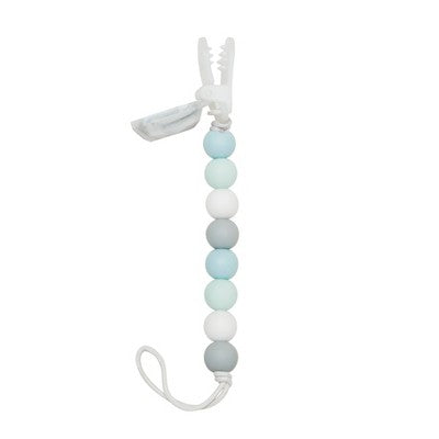 Loulou Lollipop Gem Silicone Pacifier Clip - Blue Mint
