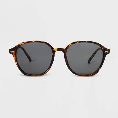 Women's Shiny Plastic Round Gray Lens Sunglasses - Universal Thread Brown/Tortoise Print