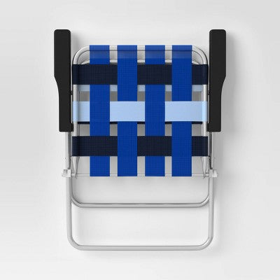 Webstrap Folding Patio Chair Blue - Room Essentials (LOCAL PICKUP ONLY)