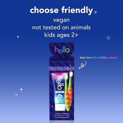 hello Kids' Holiday Stocking Stuffer, Toothbrush and Toothpaste Gift Set - 3ct
