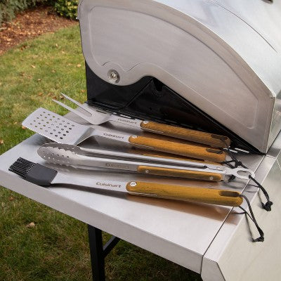 Cuisinart 4pc Ash Wood Grill Tool Set
