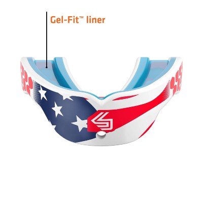 Shock Doctor Sport Gel Max Pro Stars and Stripes - Youth: Strapless Mouth Guard, BPA-Free