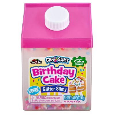 Cra-Z-Slimy Birthday Cake Glitter Scented Slime with Cake Charm
