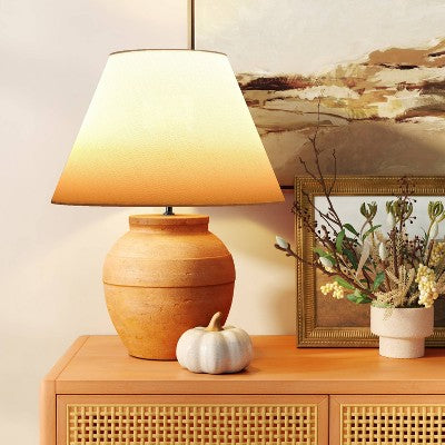 21.25"x17" Large Ceramic Table Lamp Terracotta - Threshold (LOCAL PICKUP ONLY)
