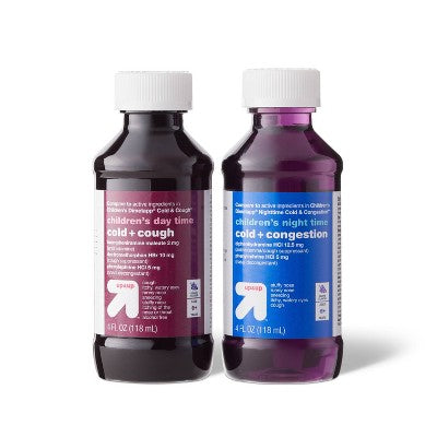 Children's Multi-Symptom Day & Night Cold Relief Liquid - Grape - 2pk/4 fl oz - up&up