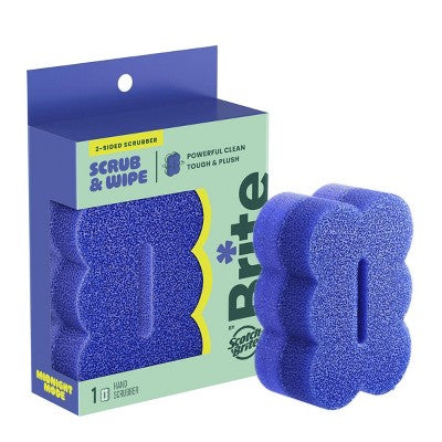 Brite by Scotch-Brite Two-Sided Scrub & Wipe Dish Sponge - Midnight Mode: Foam, Cleaning Tools and Accessories