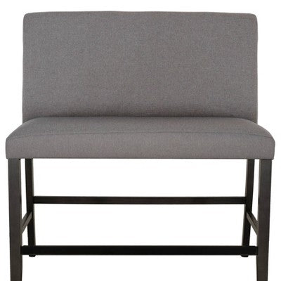 Powell Barnes Upholstered Counter Bench Black/Gray (LOCAL PICKUP ONLY)