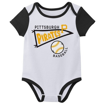 MLB Pittsburgh Pirates Newborn 3-pack Bodysuits - 3-6M
