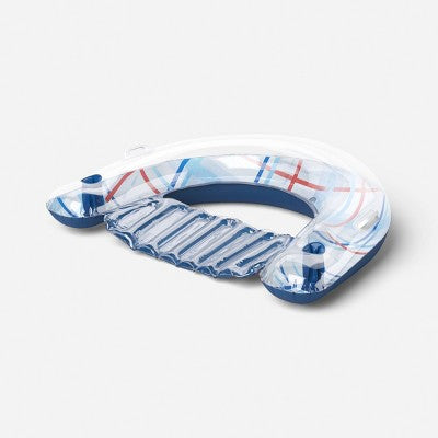 Chill Out Palm Plaid Pool Lounger - Sun Squad Blue