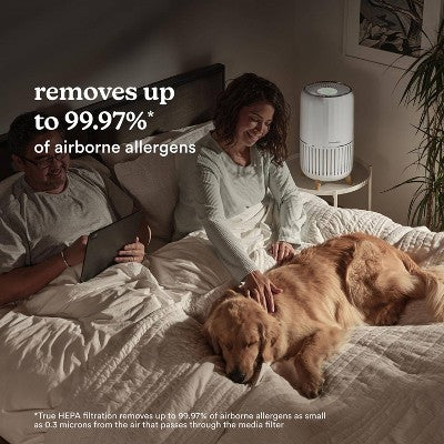 HoMedics Smart True HEPA Large Room Air Purifier with Air Quality Sensor and UV-C: Odor Eliminator, Smartphone App Control