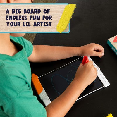 Chuckle & Roar LCD Lil Artist Creativity Kit - Reusable LCD Drawing Tablet with Sensory Texture Tools for Kids, Ages 3+