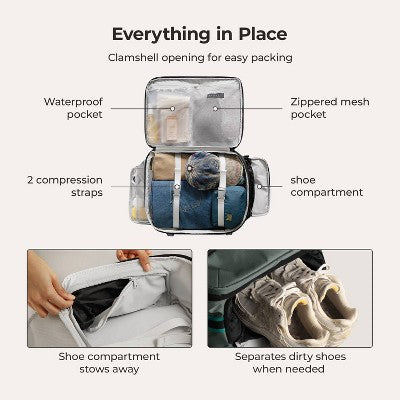 Bagsmart Blast Pro 40L Travel Backpack - Green