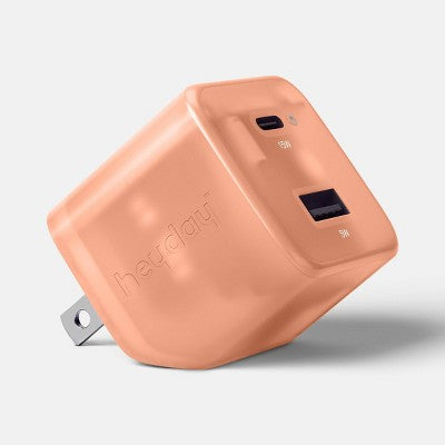 Dual Port 20W Translucent Jelly Wall Charger - heyday Peach: USB-C Quick Charge