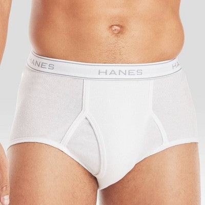 Hanes Men's 10pk Briefs - White XL: Tagless, High Rise, Moisture Wicking, Breathable Cotton