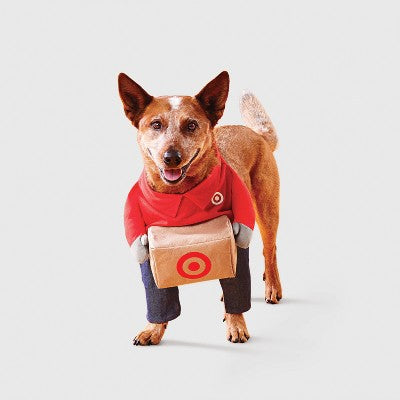 Target Team Member Jeans Dog Frontal Costume - Boots & Barkley Red L