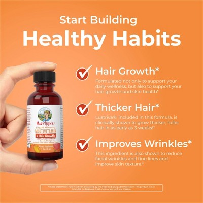 MaryRuth's Liquid Morning Multivitamin + Hair Growth - Peach Mango - 1 fl oz