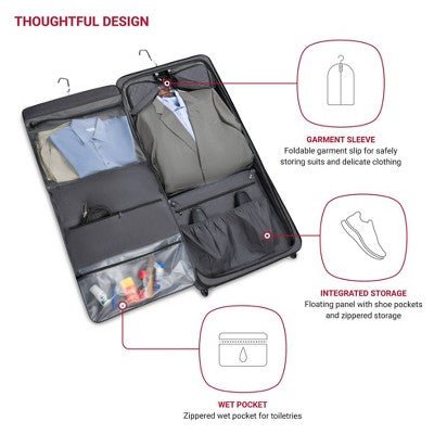 SWISSGEAR Zurich Garment Bag - Black: Softside Spinner Luggage