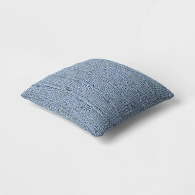 Square Marled Knit Pillow Light Blue - Threshold