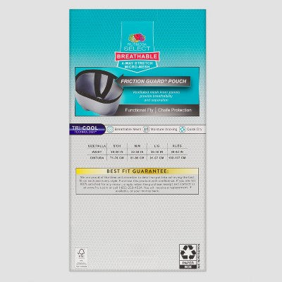 Fruit of the Loom Select Men's 4pk Breathable Friction Guard Pouch Boxer Briefs - Black S