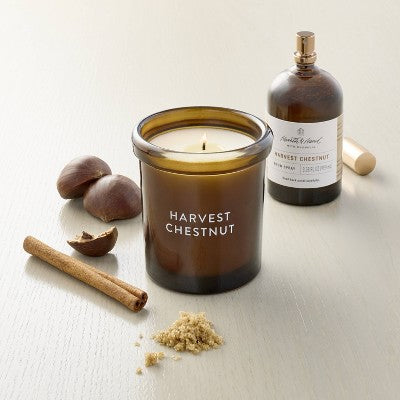 3pc Harvest Chestnut Gift Set with 7oz Jar Candle, 3.38 fl oz Room Spray, and 5.1cm Matches - Hearth & Hand with Magnolia