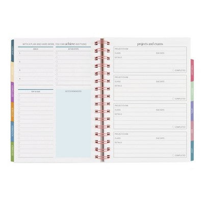 Erin Condren July 2025 - June 2026 Academic Planner A5 Colorblock Circles Coral