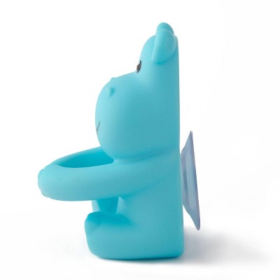 Animal Shaped Toothbrush Holder Hippo Blue - Bullseye's Playground