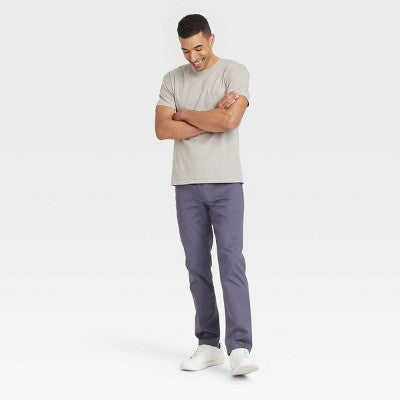 Men's Comfort Wear Slim Fit 5-Pocket Pants Goodfellow Gray 34x30