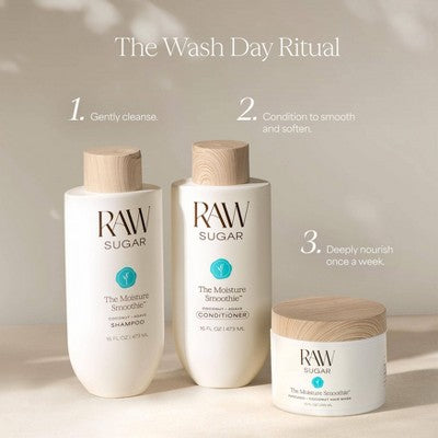 Raw Sugar The Moisture Smoothie Conditioner - Coconut + Agave - 16 fl oz: For All Hair Types, Vegan, Daily Use