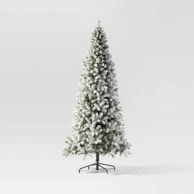 9' Pre-lit Flocked Full Alberta Spruce Artificial Christmas Tree White LED Lights - Wondershop (LOCAL PICKUP ONLY)